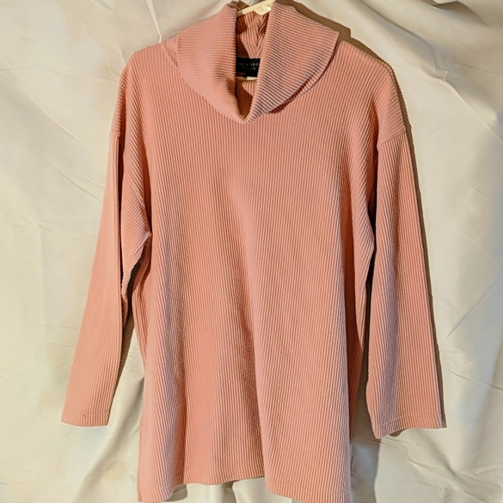 Metropolitan pink cowl neck sweater